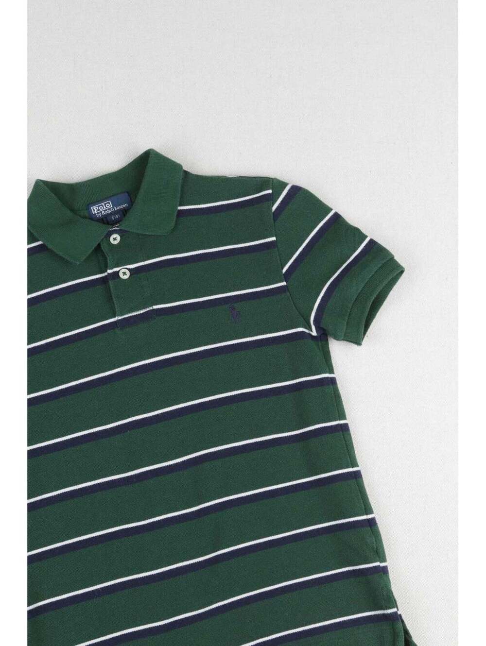 00's Polo Ralph Lauren Kids Green Stripe Short Sleeve Polo
